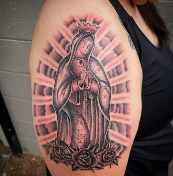 Virgin Mary Tattoo on Arm