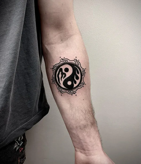 Yin Yang Forearm Tattoo
