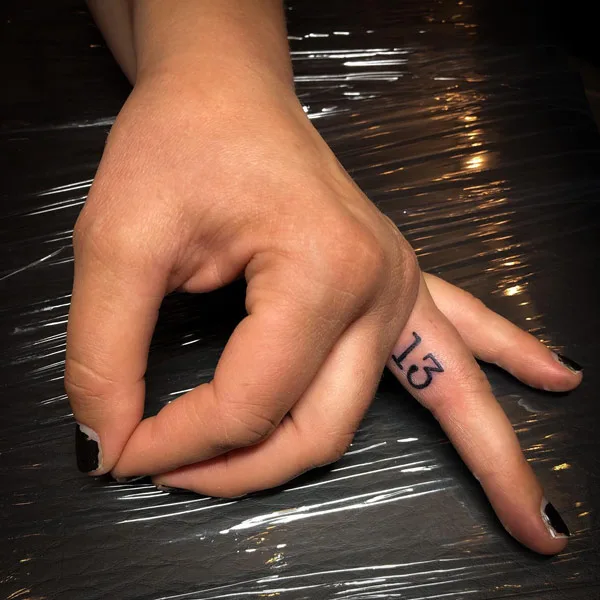 13 Finger Tattoo