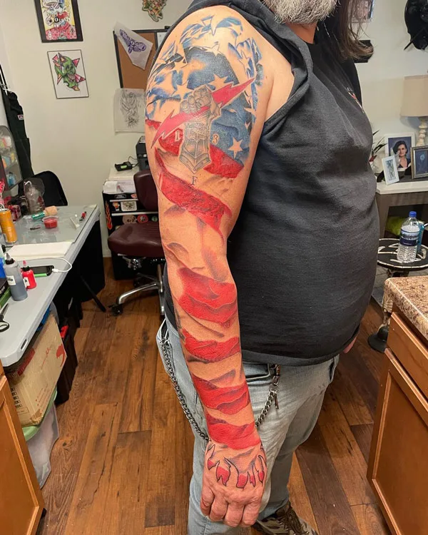 American Flag Sleeve Tattoo 3