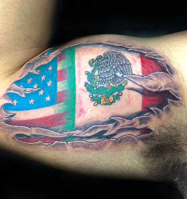 American Mexican Flag Tattoo 1
