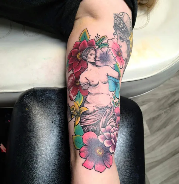 Aphrodite Floral Tattoo