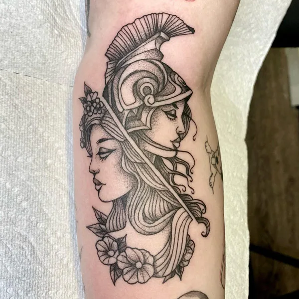 Aphrodite and Athena Tattoo