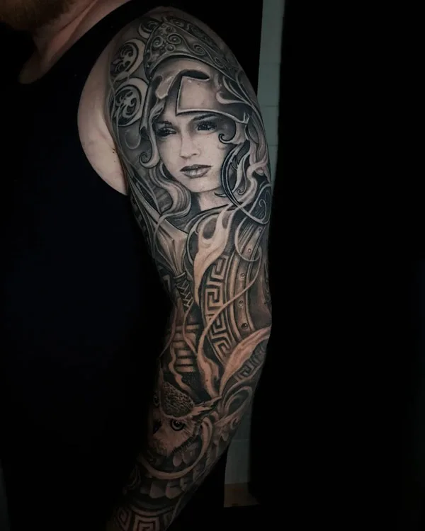 Athena Sleeve Tattoo 2
