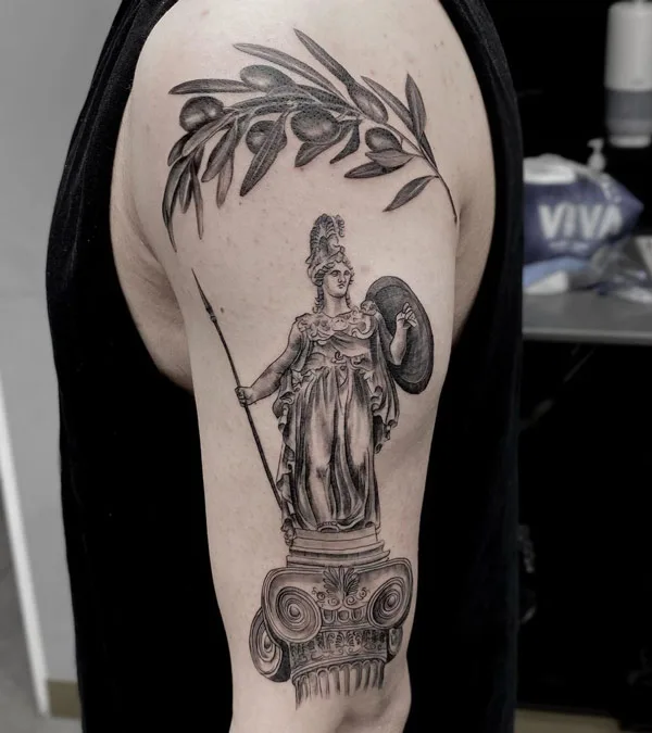 Athena Statue Tattoo 2