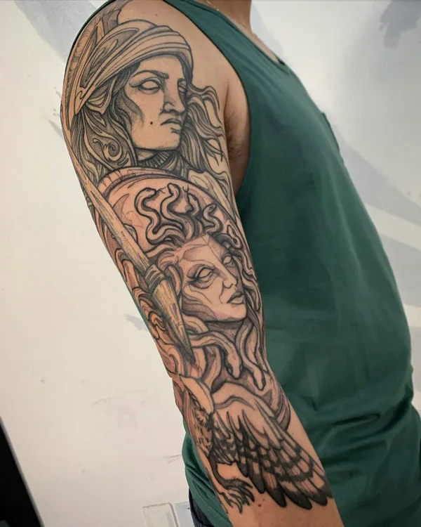 Athena and Medusa Tattoo