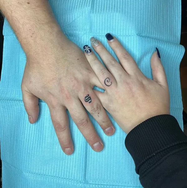 Couple Initial Tattoo