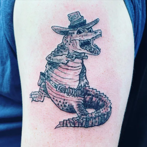 Cowboy Alligator Tattoo