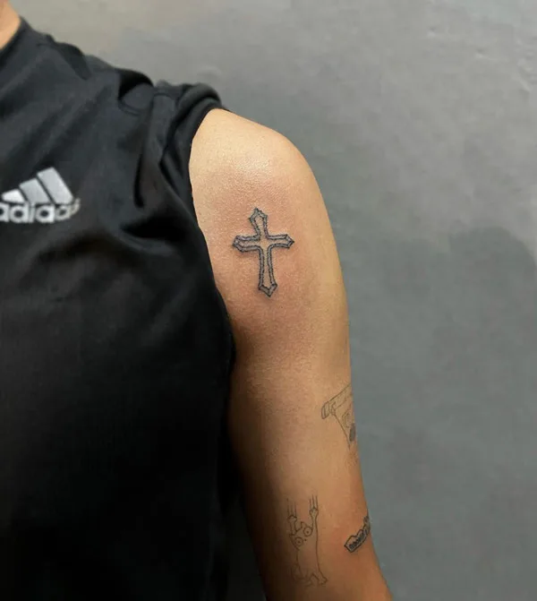 Cross Shoulder Tattoo 2