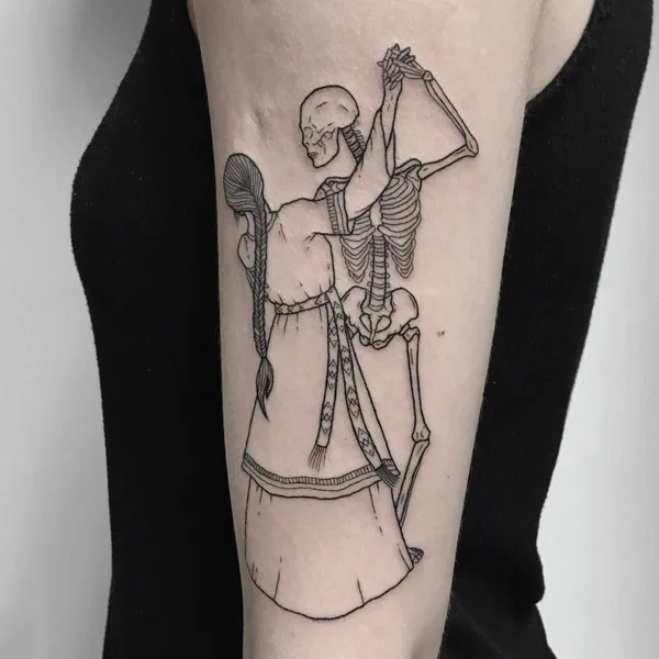 Dancing Skeleton Tattoo 1