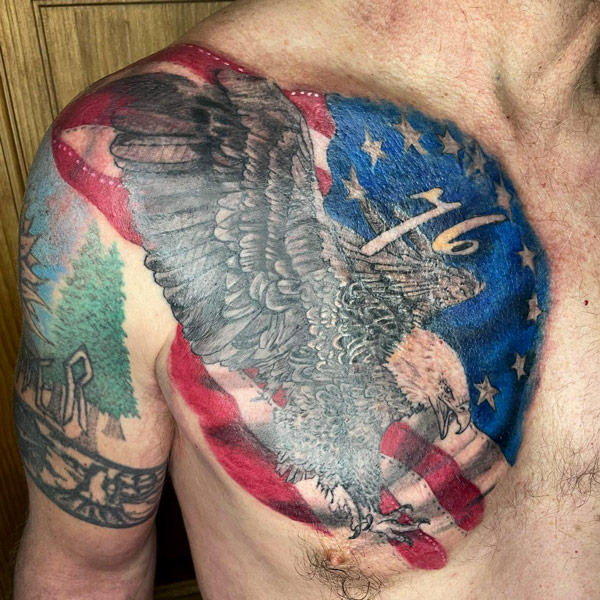 Eagle American Flag Tattoo 2
