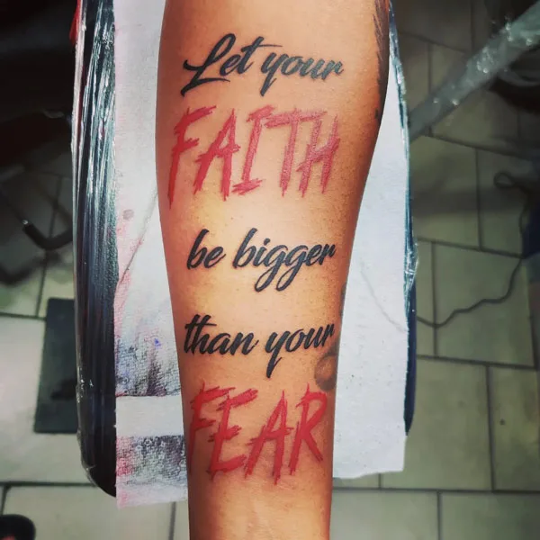 Faith Over Fear Tattoo 1