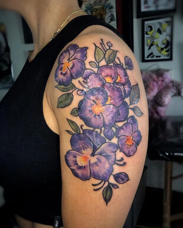 February Birth Flower Arm Tattoo 2