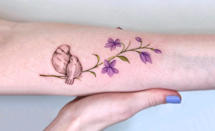 February birth flower tattoo