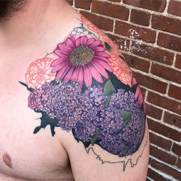 Flower Shoulder Tattoo 1