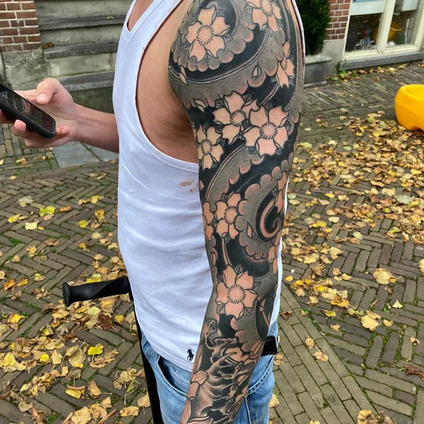 Flower Sleeve Tattoo 2