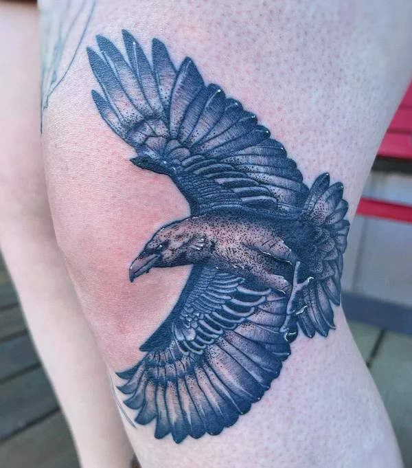 Flying Raven Tattoo