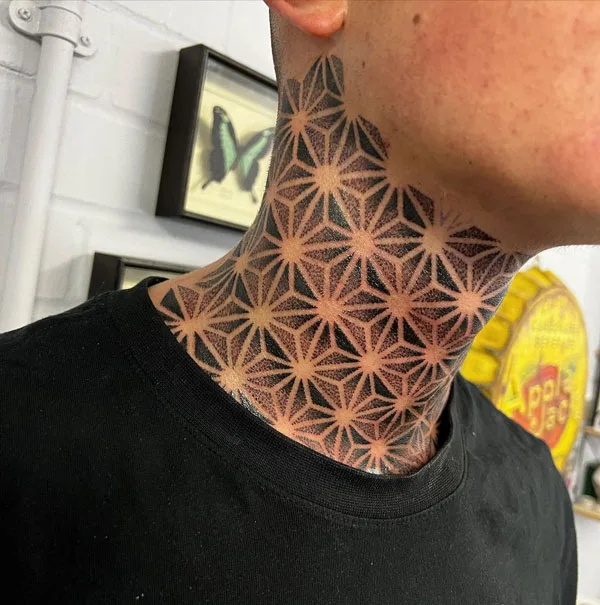 Geometric Neck Tattoo