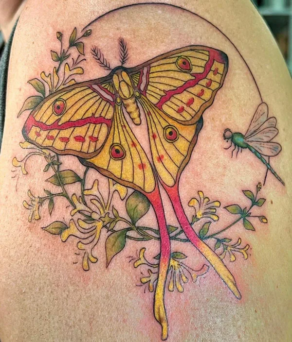 Honeysuckle Moth Tattoo