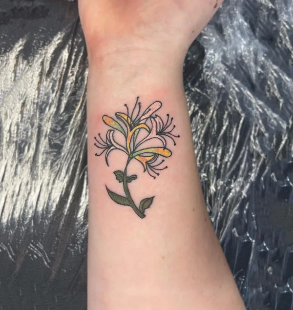 Honeysuckle Wrist Tattoo