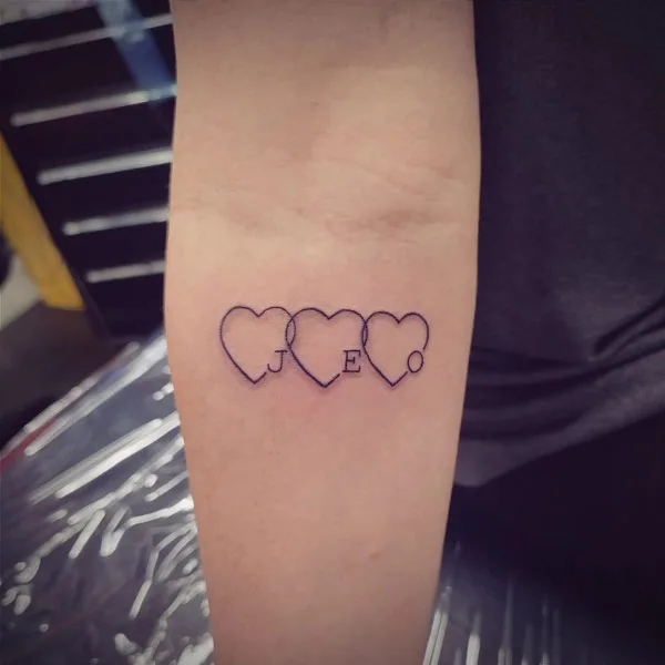 Initial Heart Tattoo 1