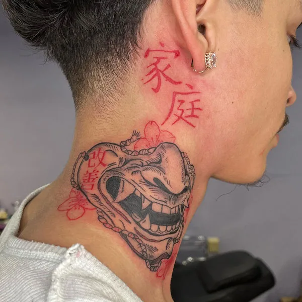 Japanese Neck Tattoo