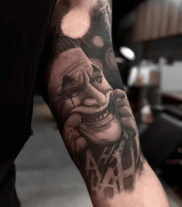 Joker Bicep Tattoo