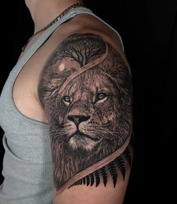 Lion Shoulder Tattoo 2
