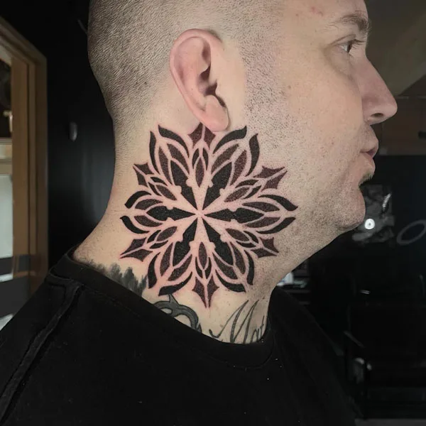 Mandala Neck Tattoo