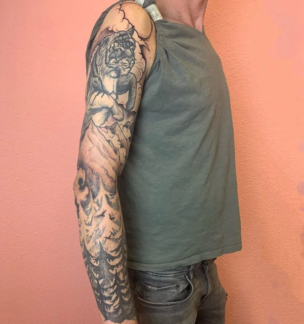 Mountain Sleeve Tattoo