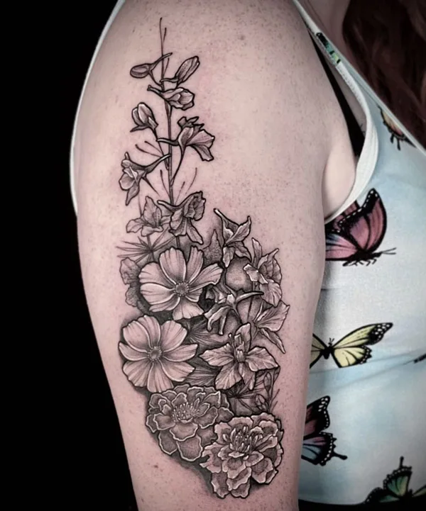 October Birth Flower Arm Tattoo