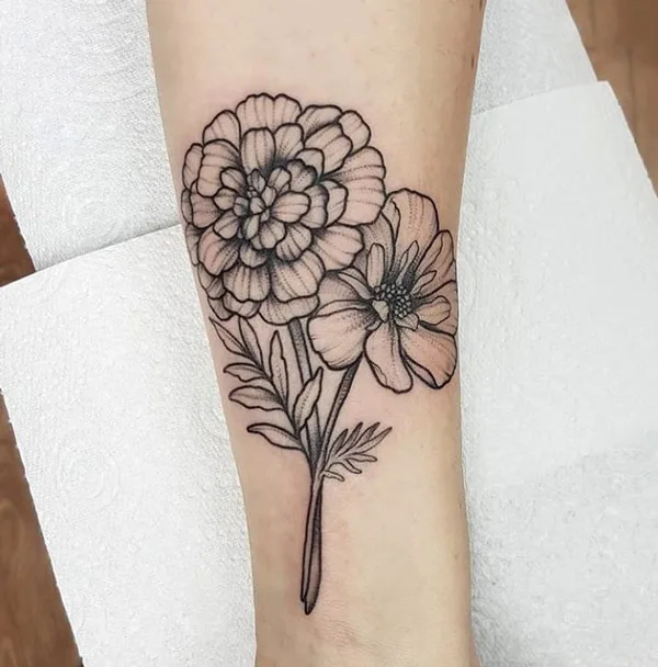 October Birth Flower Forearm Tattoo