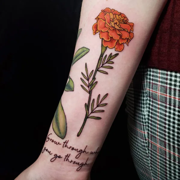 October Birth Flower Quote Tattoo