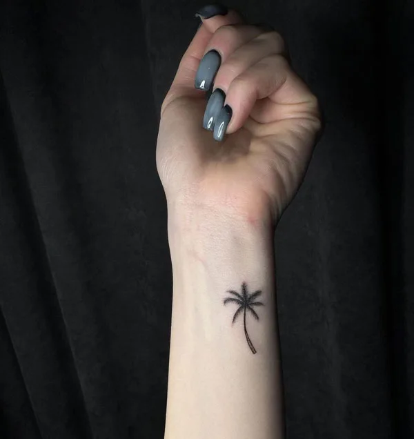 Palm Tree Wrist Tattoo