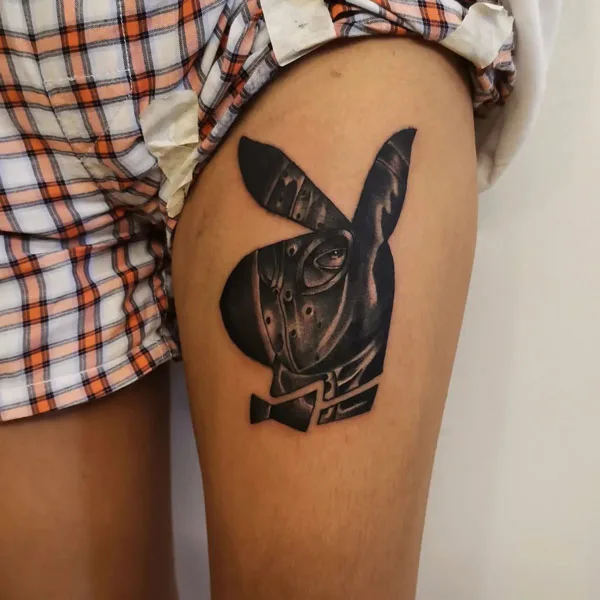 Playboy Bunny Thigh Tattoo