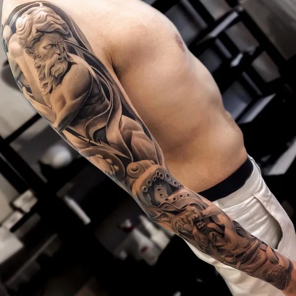 Poseidon Sleeve Tattoo