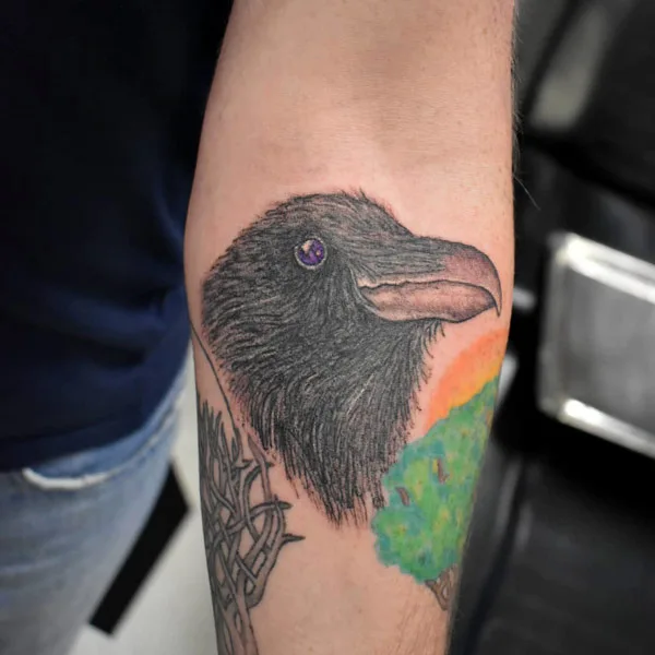 Raven Head Tattoo 1