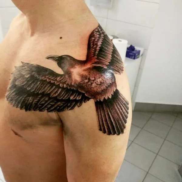 Raven Shoulder Tattoo