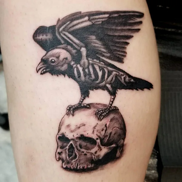 Raven Skeleton Tattoo