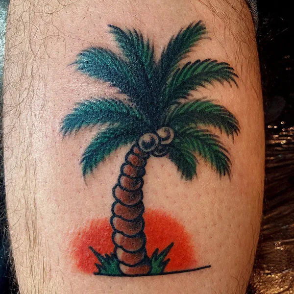 Realistic Palm Tree Tattoo
