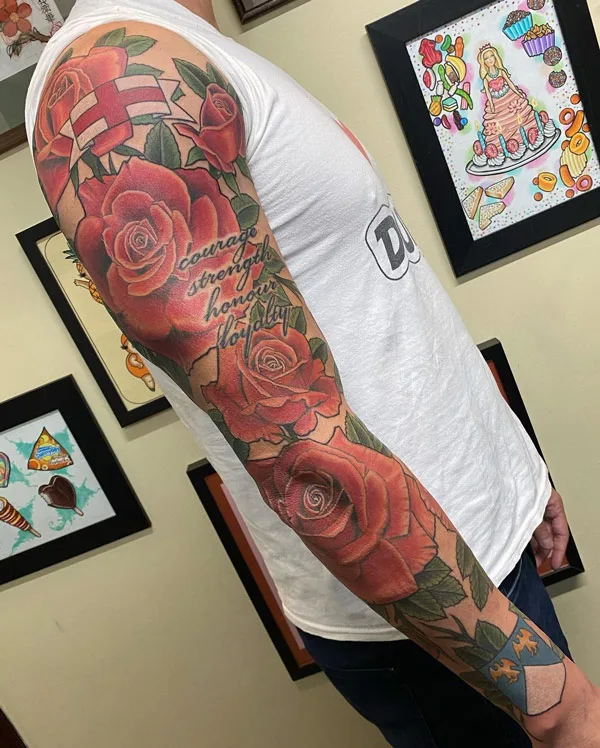 Rose Sleeve Tattoo 1