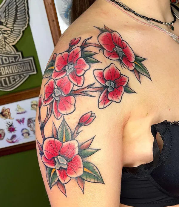 Traditional Orchid Tattoo 1