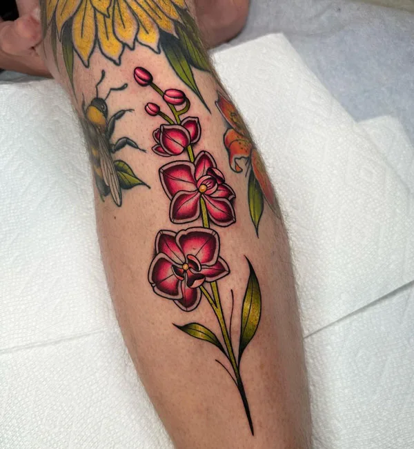 Traditional Orchid Tattoo 2