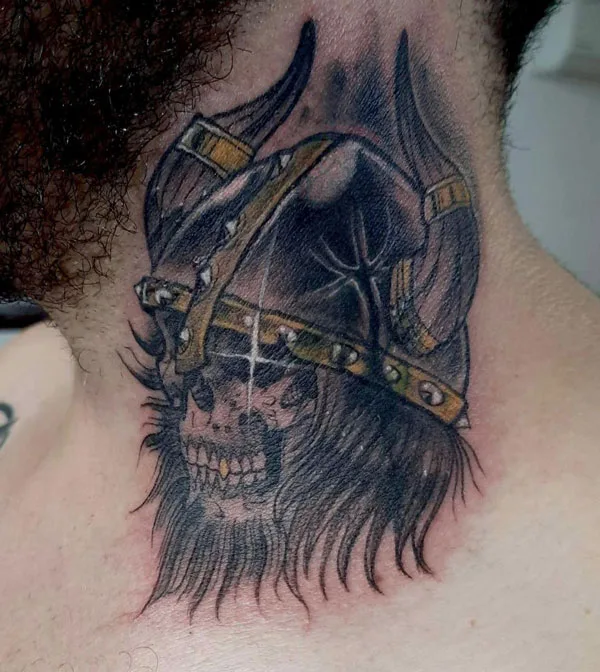 Viking Neck Tattoo