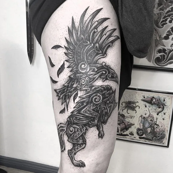 Wolf and Raven Tattoo 1
