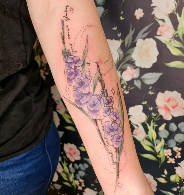 August Birth Flower Forearm Tattoo 1