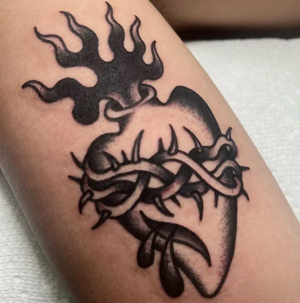 Black Sacred Heart Tattoo 2