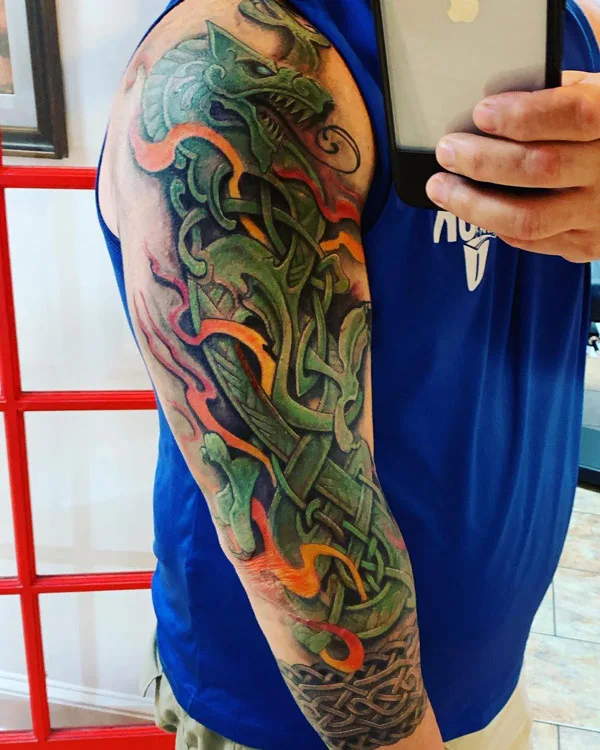 Celtic Dragon Sleeve Tattoo 2