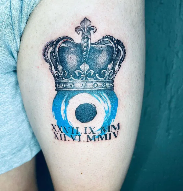 Evil Eye Crown Tattoo