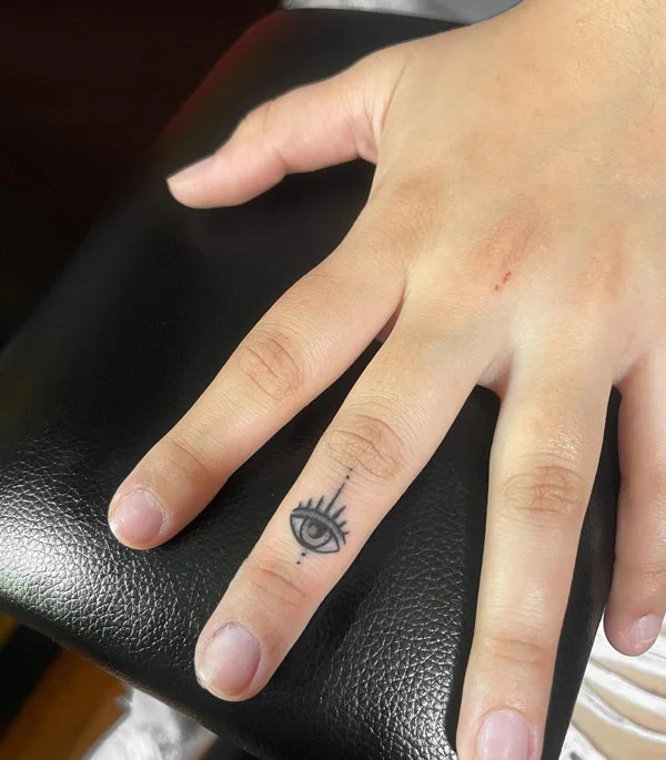 Evil Eye Finger Tattoo 2